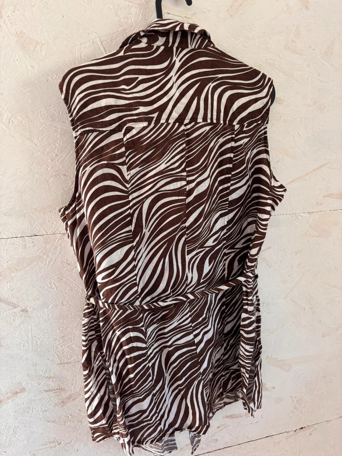 Zebra print sleeveless blouse "Your Sixth Sense" Size 44 (estimated) Very good condition – photo 8